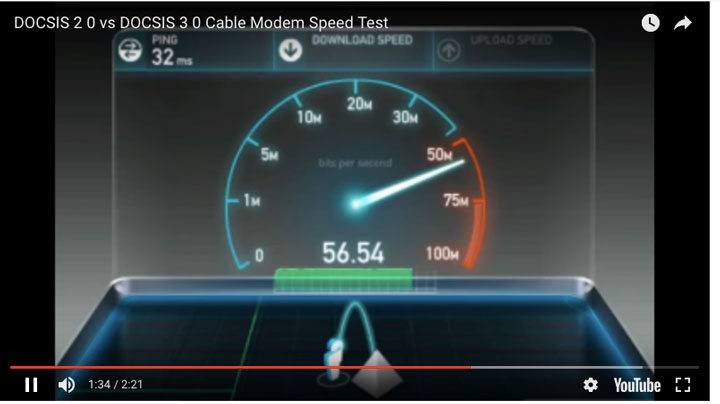 DOCSIS 2.0 vs DOCSIS 3.0 Cable Modem Speed Test